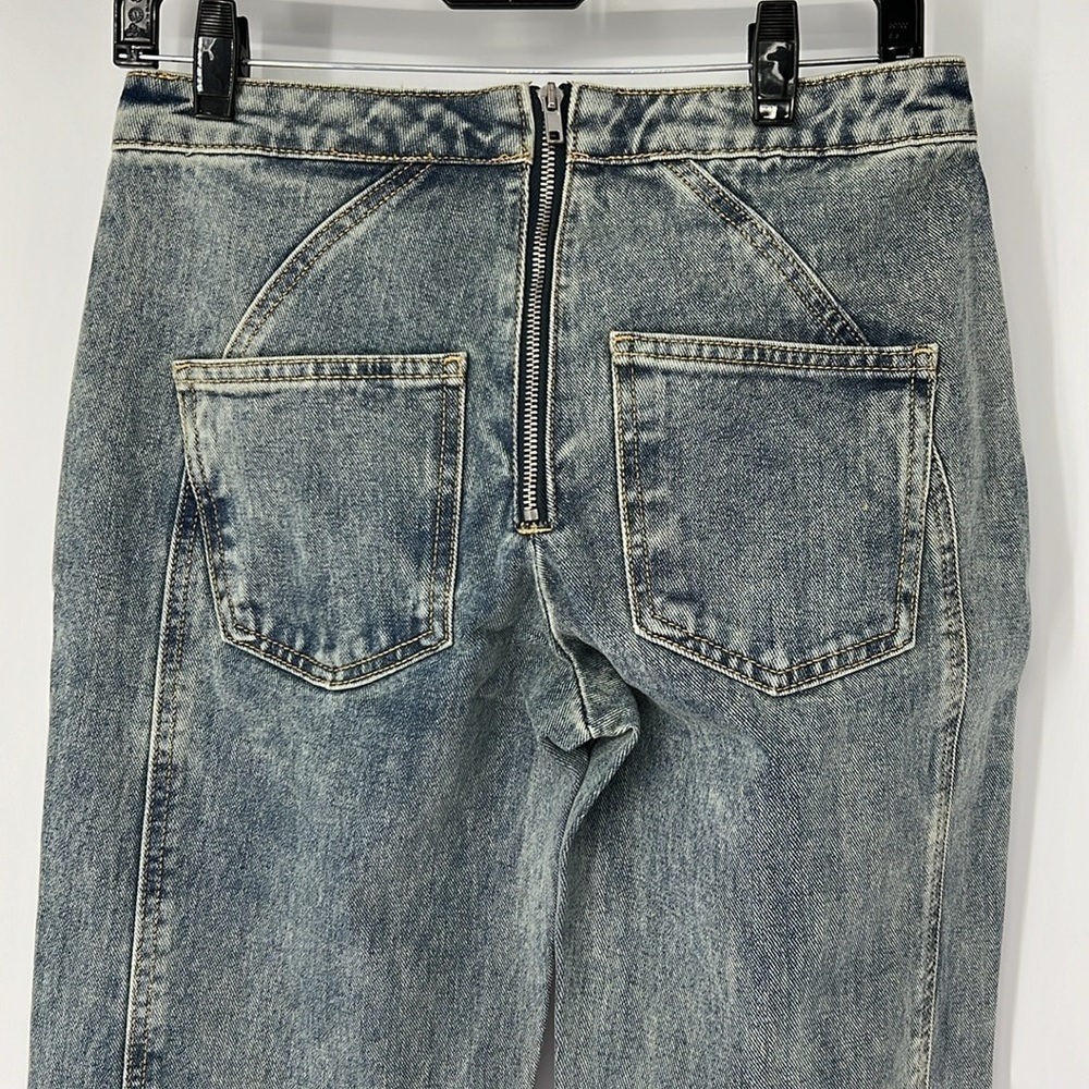 Pretty little thing NWT seam back fold over waist jeans women’s 8 petite - Picture 8 of 8